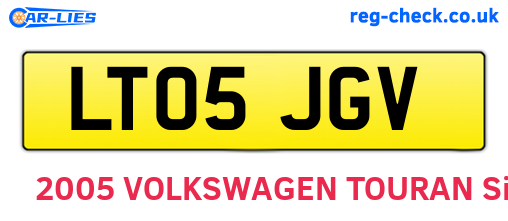LT05JGV are the vehicle registration plates.