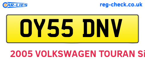 OY55DNV are the vehicle registration plates.