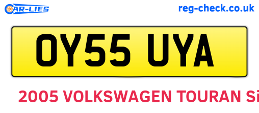 OY55UYA are the vehicle registration plates.