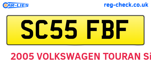 SC55FBF are the vehicle registration plates.
