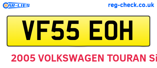 VF55EOH are the vehicle registration plates.