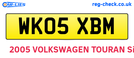 WK05XBM are the vehicle registration plates.