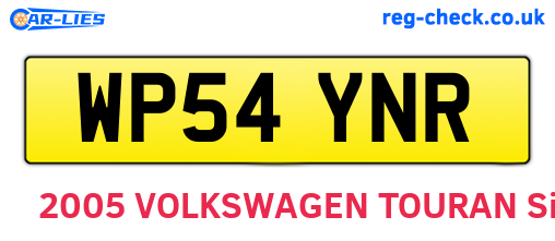 WP54YNR are the vehicle registration plates.