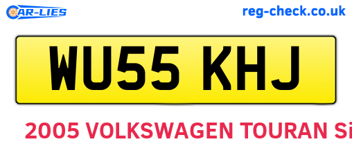 WU55KHJ are the vehicle registration plates.