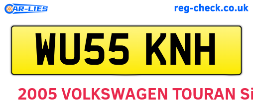 WU55KNH are the vehicle registration plates.