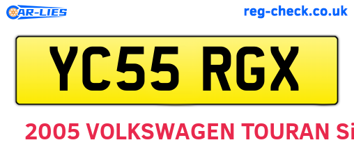 YC55RGX are the vehicle registration plates.