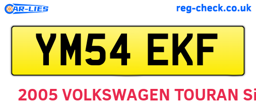 YM54EKF are the vehicle registration plates.
