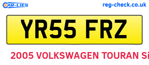 YR55FRZ are the vehicle registration plates.