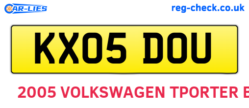 KX05DOU are the vehicle registration plates.