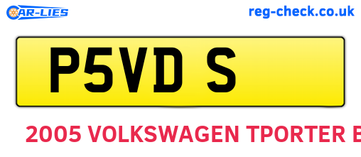 P5VDS are the vehicle registration plates.