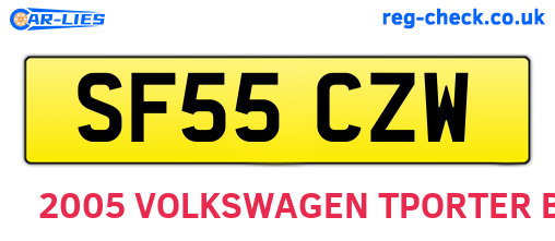 SF55CZW are the vehicle registration plates.