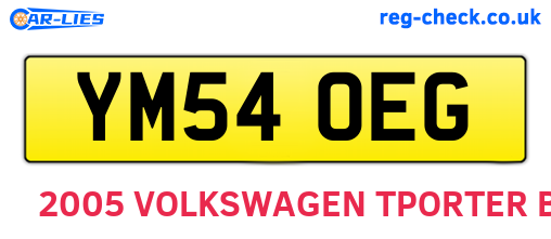 YM54OEG are the vehicle registration plates.