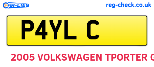 P4YLC are the vehicle registration plates.