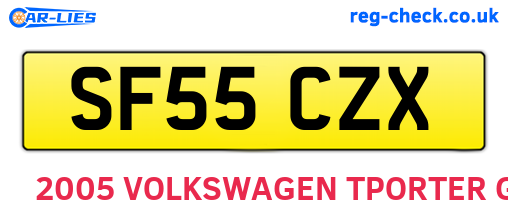 SF55CZX are the vehicle registration plates.