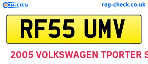 RF55UMV are the vehicle registration plates.