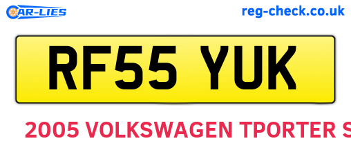 RF55YUK are the vehicle registration plates.