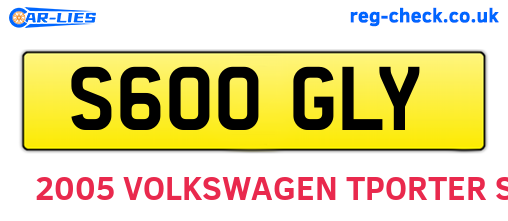 S600GLY are the vehicle registration plates.
