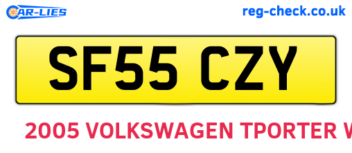 SF55CZY are the vehicle registration plates.