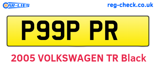 P99PPR are the vehicle registration plates.