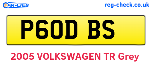 P60DBS are the vehicle registration plates.