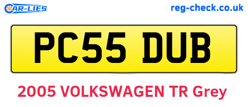 PC55DUB are the vehicle registration plates.