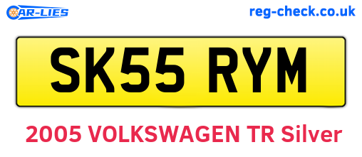 SK55RYM are the vehicle registration plates.