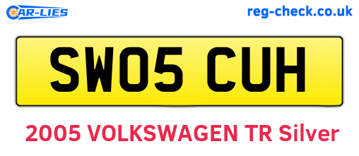 SW05CUH are the vehicle registration plates.