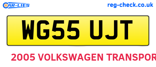 WG55UJT are the vehicle registration plates.