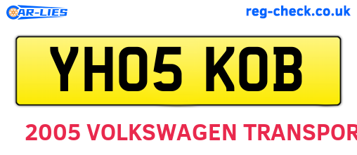 YH05KOB are the vehicle registration plates.