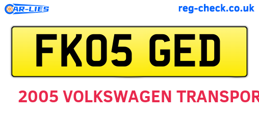 FK05GED are the vehicle registration plates.