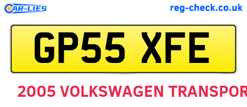 GP55XFE are the vehicle registration plates.
