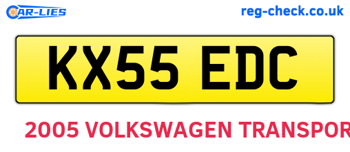 KX55EDC are the vehicle registration plates.