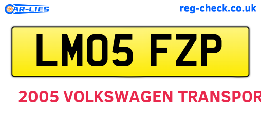LM05FZP are the vehicle registration plates.
