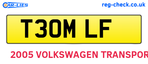 T30MLF are the vehicle registration plates.