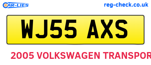 WJ55AXS are the vehicle registration plates.