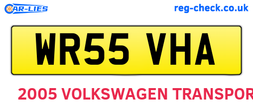 WR55VHA are the vehicle registration plates.