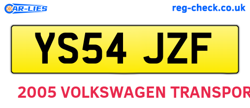YS54JZF are the vehicle registration plates.