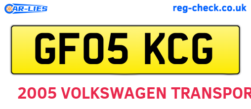 GF05KCG are the vehicle registration plates.