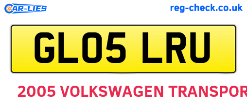 GL05LRU are the vehicle registration plates.