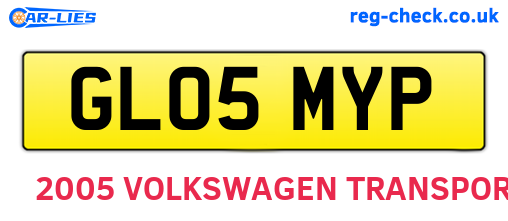 GL05MYP are the vehicle registration plates.