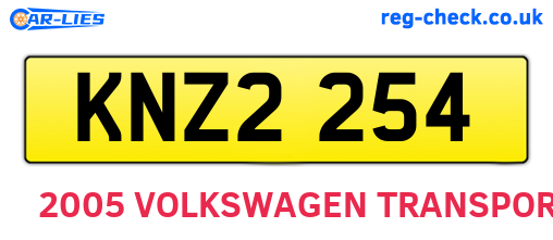KNZ2254 are the vehicle registration plates.