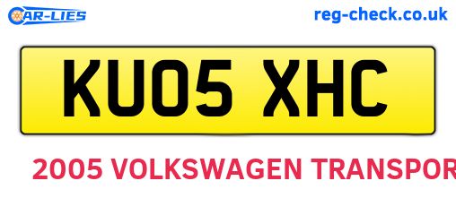 KU05XHC are the vehicle registration plates.