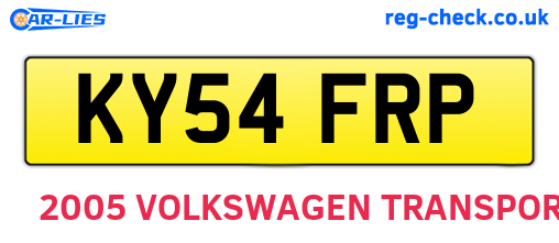 KY54FRP are the vehicle registration plates.