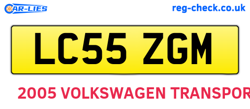LC55ZGM are the vehicle registration plates.