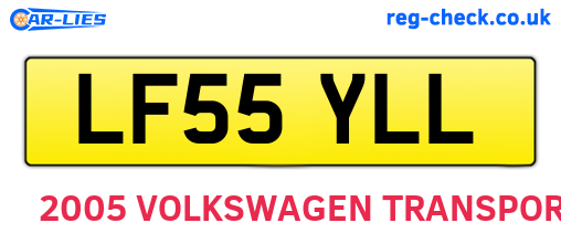 LF55YLL are the vehicle registration plates.