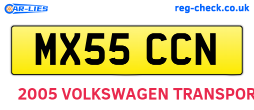 MX55CCN are the vehicle registration plates.