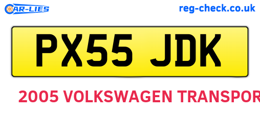 PX55JDK are the vehicle registration plates.