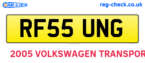 RF55UNG are the vehicle registration plates.