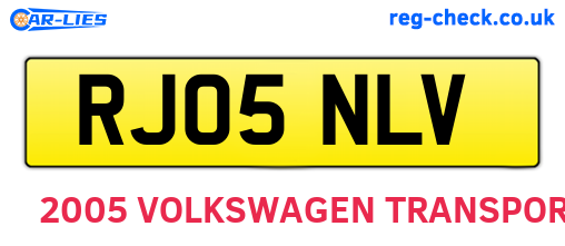RJ05NLV are the vehicle registration plates.