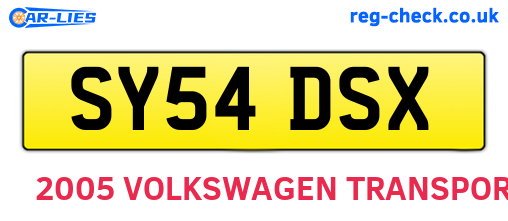 SY54DSX are the vehicle registration plates.